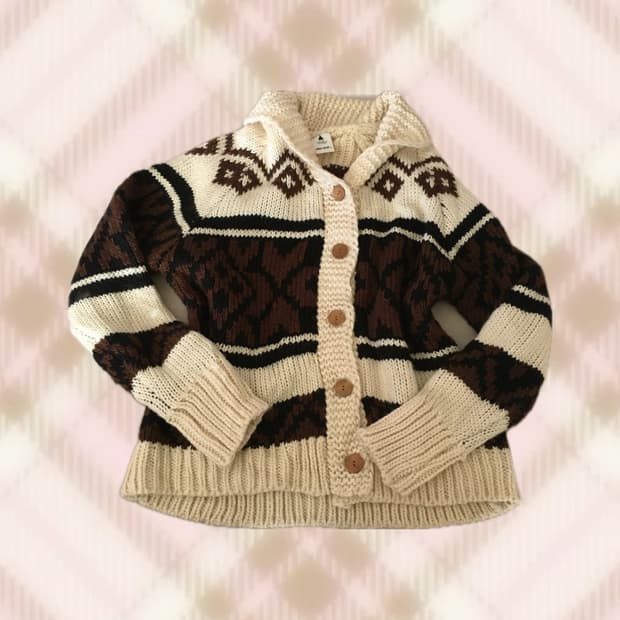 브라운 노르딕 니트 코위찬 가디건 라떼 갸루 러블리 로걀 모리 빈티지