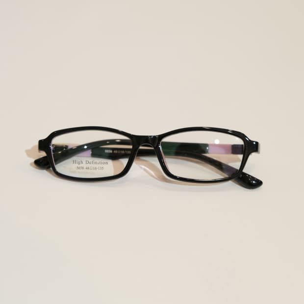 [Vintage] 블랙 & 베이비 핑크 포인트 스퀘어 뿔테 안경