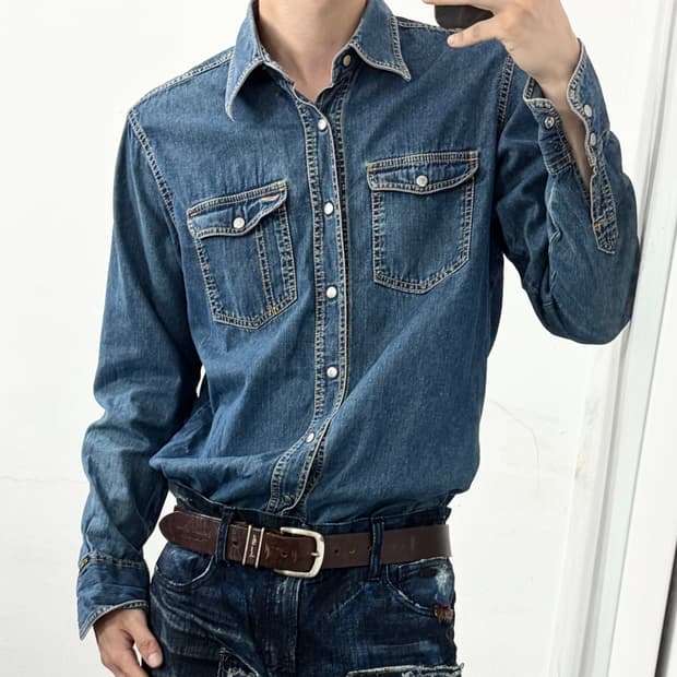 디젤 웨스턴 데님 셔츠
