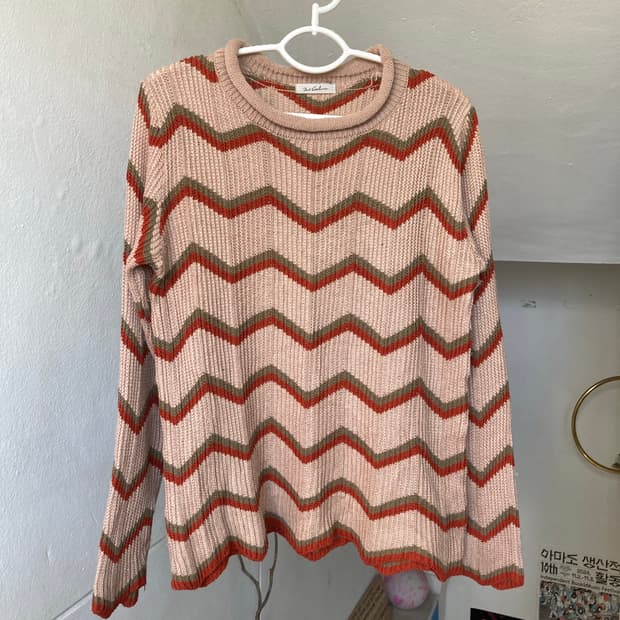 모리걸 울 믹스 지그재그 니트