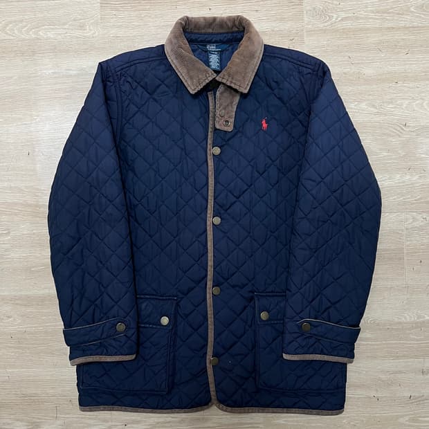 폴로 랄프로렌 보이즈 스몰포니 코듀로이 카라 퀼팅자켓 [네이비] L
