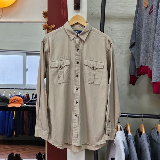 폴로 코튼&실크 워크셔츠/ 실측 105