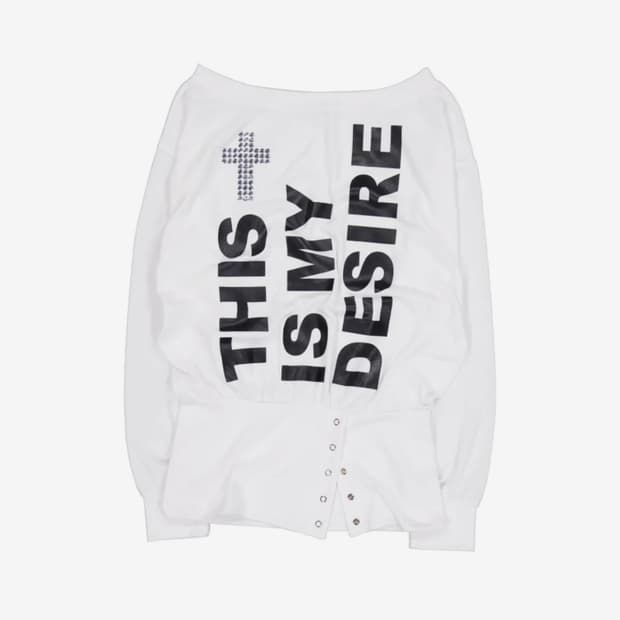 셋업이엑스이 BOLD LETTERING TOP 볼드레터링오프숄더롱슬리브