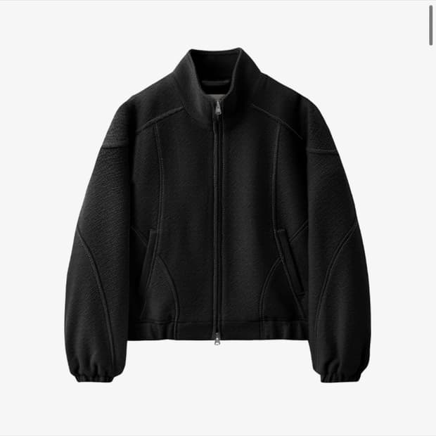 인사일런스 우먼 텍스쳐드 울 블루종 BLACK