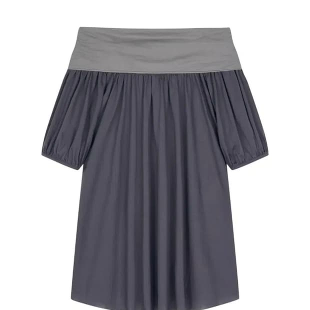 아모르샤이 BACK RIBBON TOP GREY