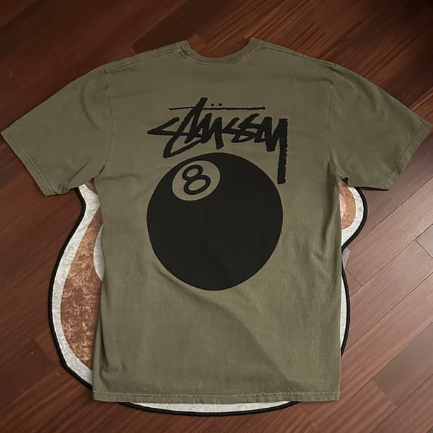 괌 매장 구매 스투시 8볼 카키색 반팔