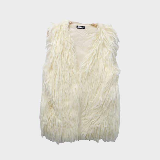 ANAP 아이보리 퍼 베스트 61240