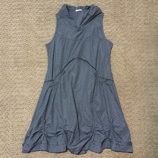 체크 셔링 벌룬 원피스 (L)