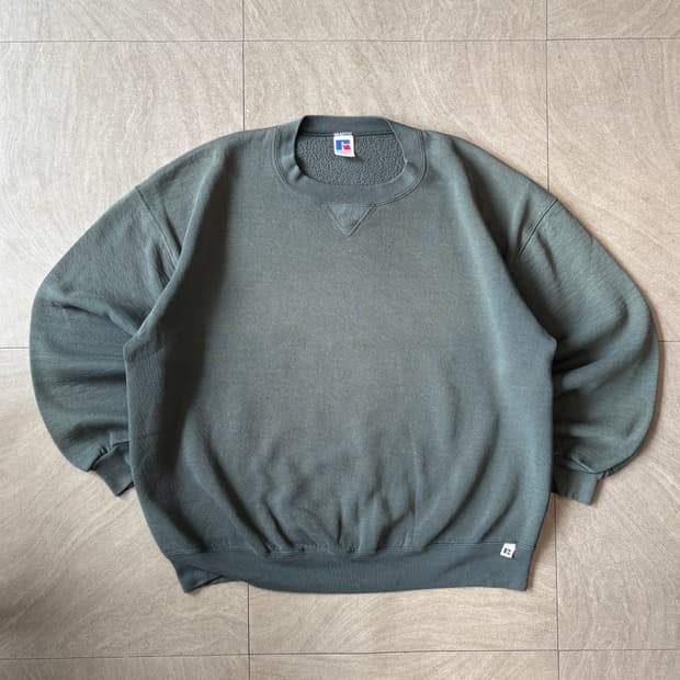 90s 90년대 미국 생산 러셀 블랭크 그레이 스웻셔츠