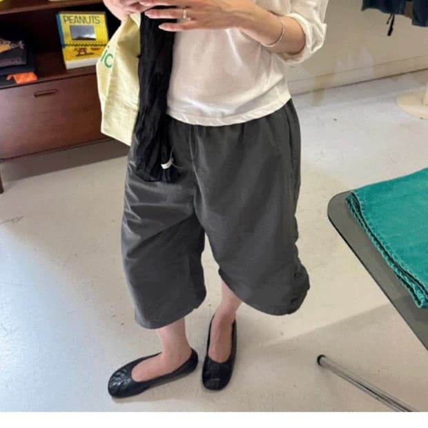 베뉴아 나일론 셔링 팬츠