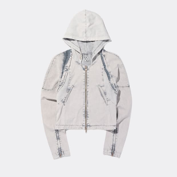 Mschf BLEACHED CUT OFF HOODIE JACKET