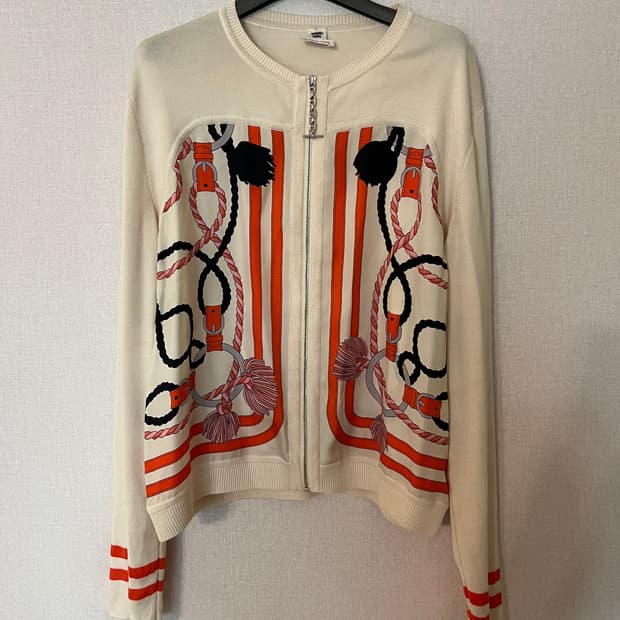 에르메스 실크 패턴 가디건