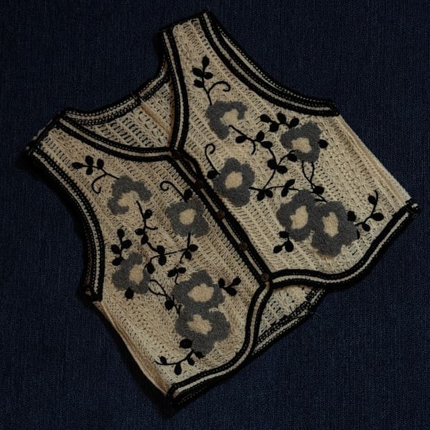 빈티지 크로셰 조끼 베스트