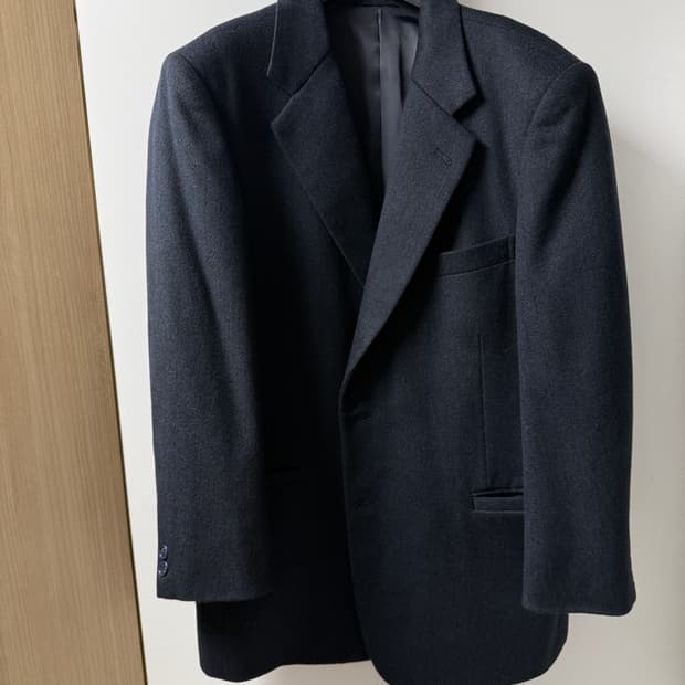 캐시미어100 캐백 헤링본 블레이저 자켓