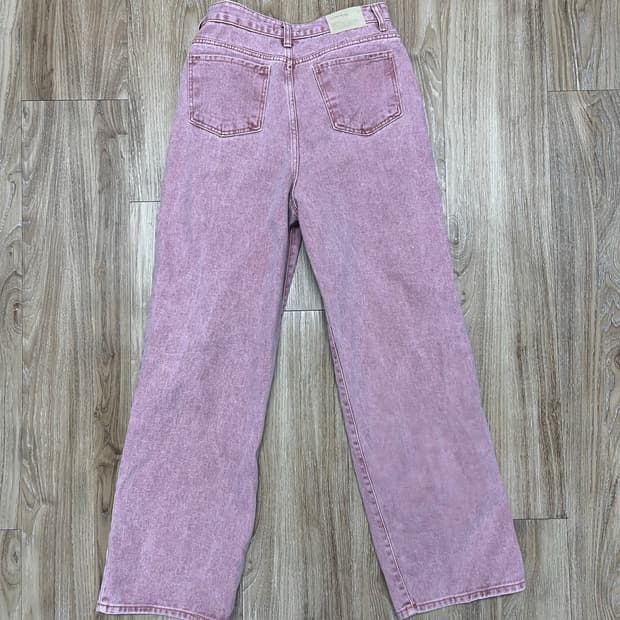 슬로우무드 와이드 핑크 청바지 26