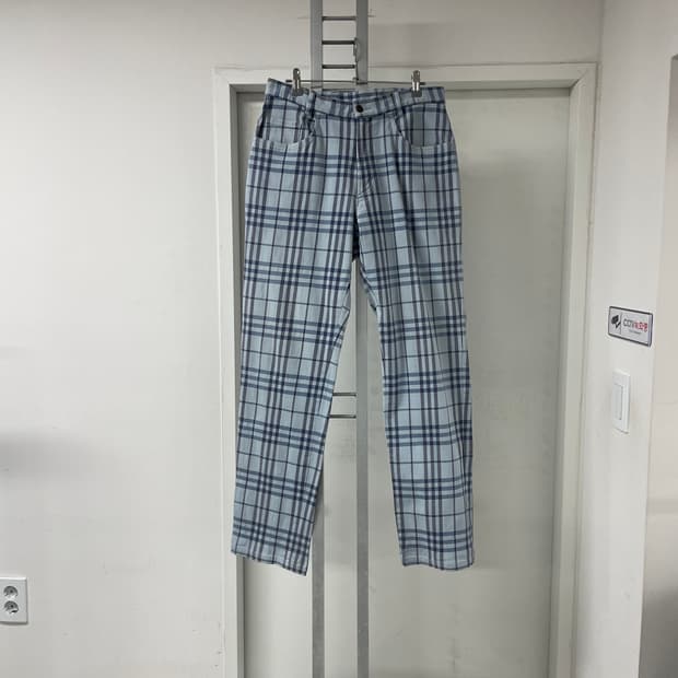 버버리 노바 체크 팬츠 블루 32