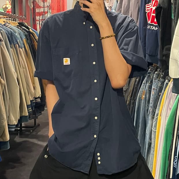 [IM] carhartt 칼하트 네이비 반팔셔츠