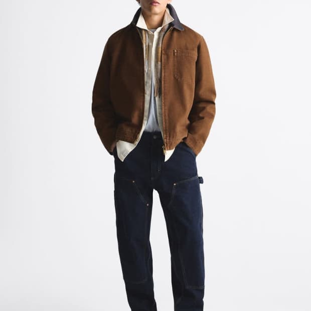 [XL] ZARA 콘스라스트 네크라인 점퍼