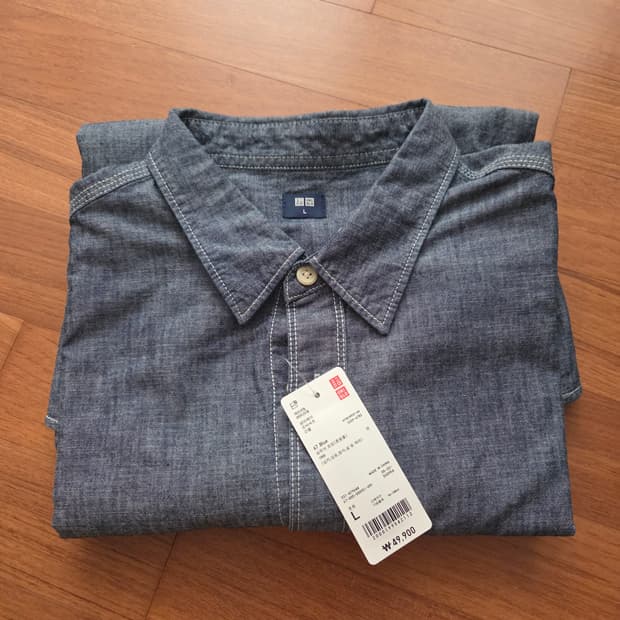 샴브레이오버셔츠 L사이즈