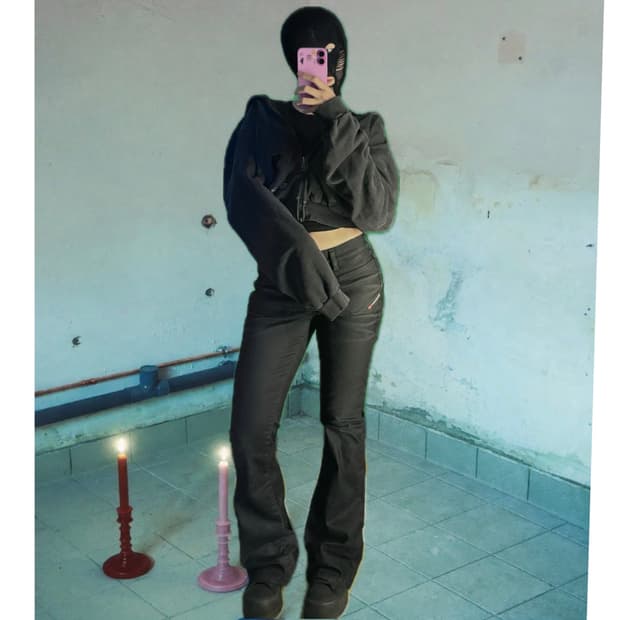 디젤 왁싱 부츠컷 데님 로우웨이스트 26