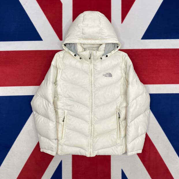 노스페이스 화이트 구스다운 패딩 여성90