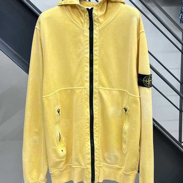 스톤아일랜드 와펜 옐로우 워싱 후드집업