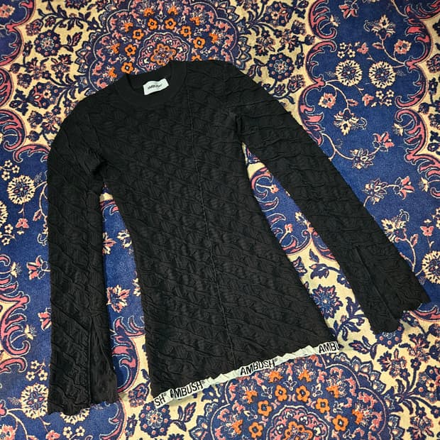 앰부쉬(AMBUSH) 로고 테이프 니트탑 S size