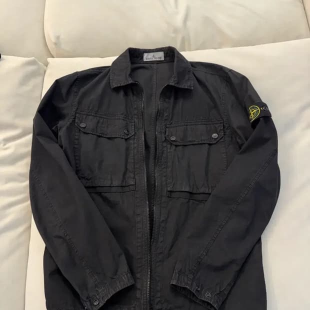 스톤 아일랜드 브러쉬드 오가닉 오버셔츠 m