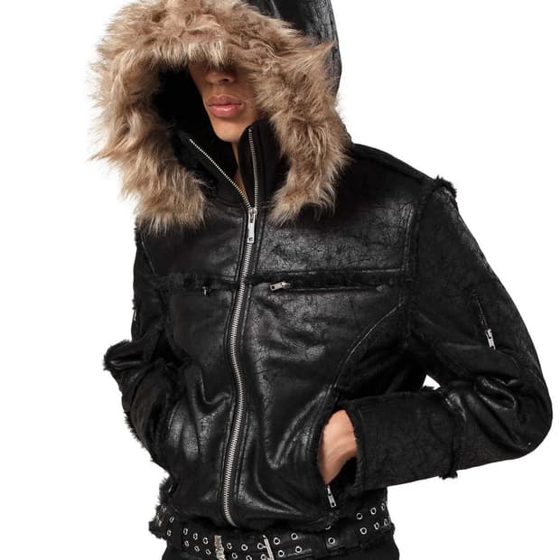 (S) Sheepskin Jacket black