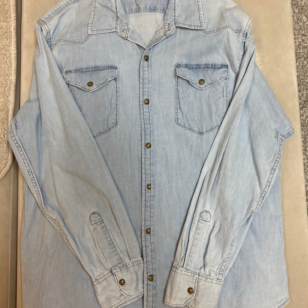 랭글러 wrangler 데님 셔츠 웨스턴 샴브레이 셔츠 2xl 105-1