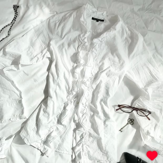 빈티지 긱시크 러플 셔츠