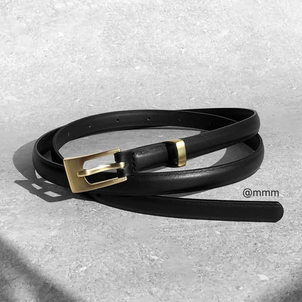 [Unisex] 스퀘어 골드버클 가죽 벨트 3컬러