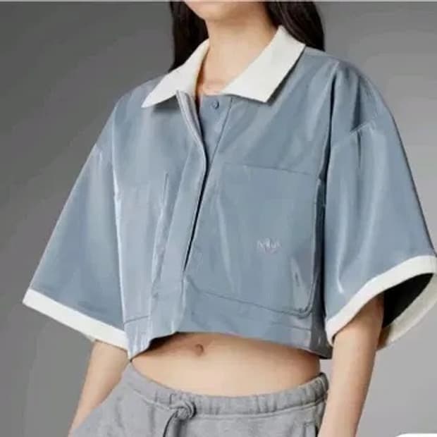 아디다스 블루버전 크롭 폴로