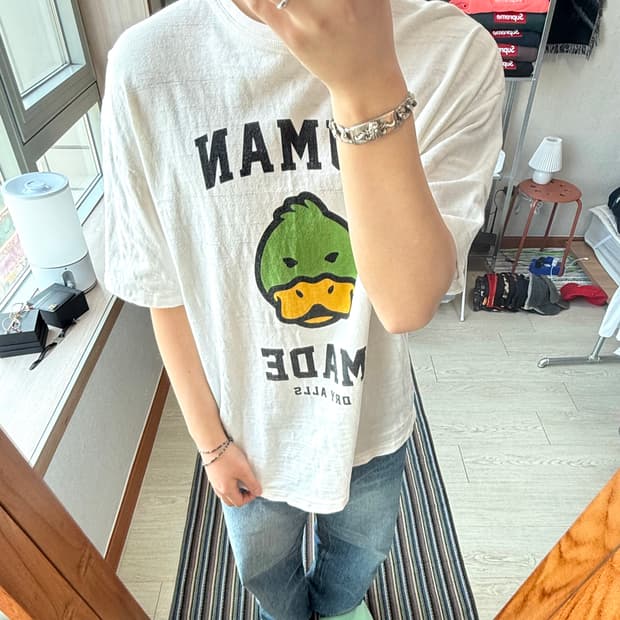 휴먼메이드 덕 반팔 티셔츠