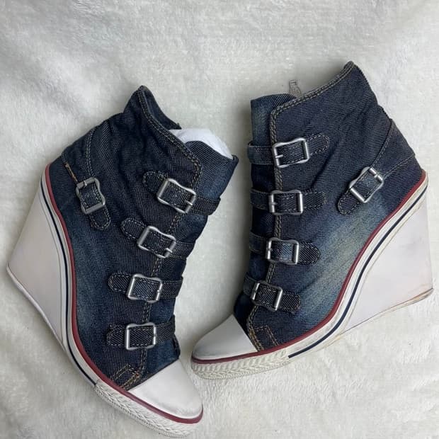 [38] 아쉬 데님 하이탑 웨지 스니커즈 || 240-245
