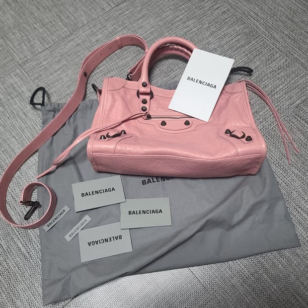 발렌시아가 르시티백 스몰 핑크 토트백 크로스백