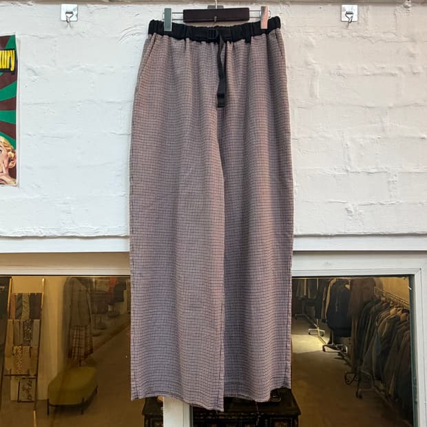 Niko and 체크 배기 밴딩 와이드 코튼 팬츠 4