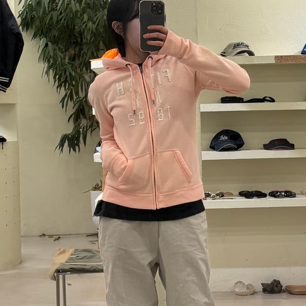 아베크롬비 피치 핑크 후드집업 U276