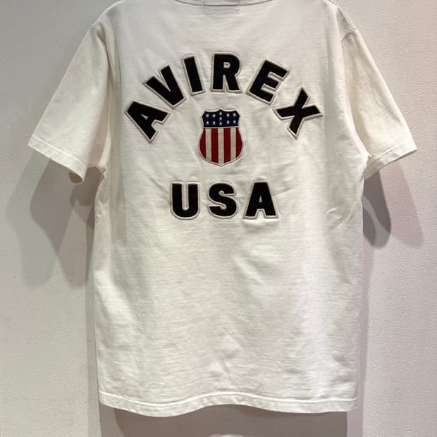 AVIREX Logo Embroidery White T-Shirt