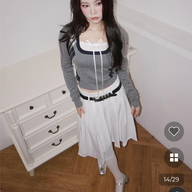 리본 아가일 니트 m~L