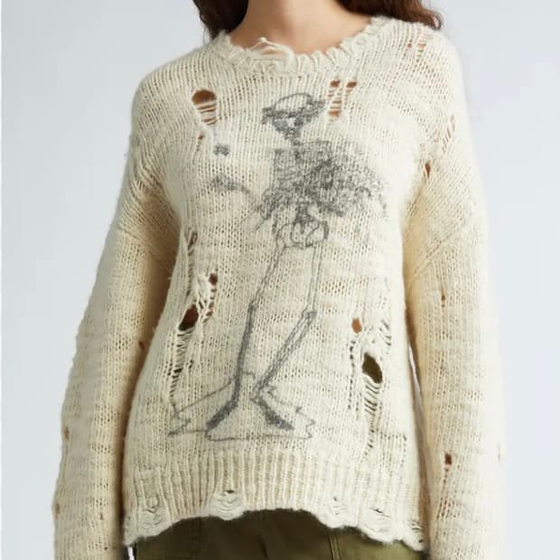 R13 distrssed knit sweater 니트