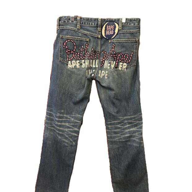 베이프 워싱 데님 팬츠