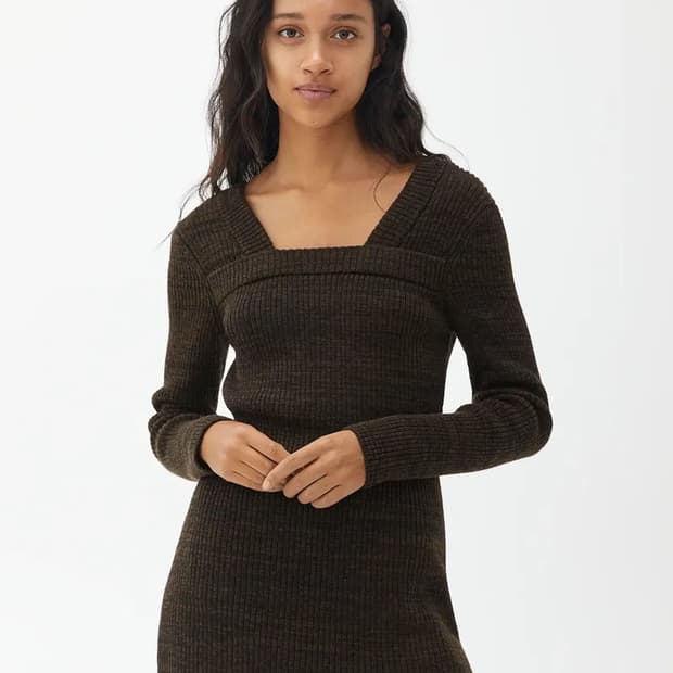 ARKET 아르켓 리브 니트 스퀘어넥 탑