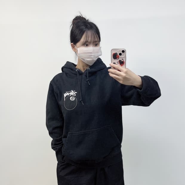 스투시 Stussy 8볼 후드티 블랙