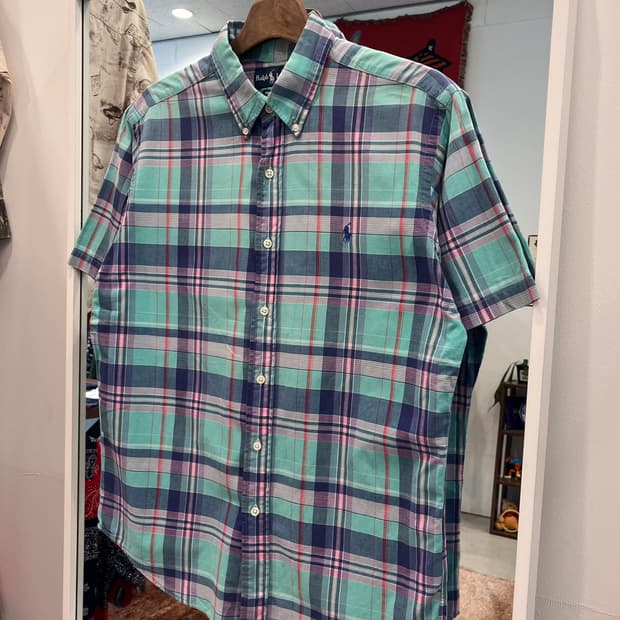 Polo RL 폴로 랄프로렌 CUSTOM FIT 마드라스 체크 반팔 셔츠