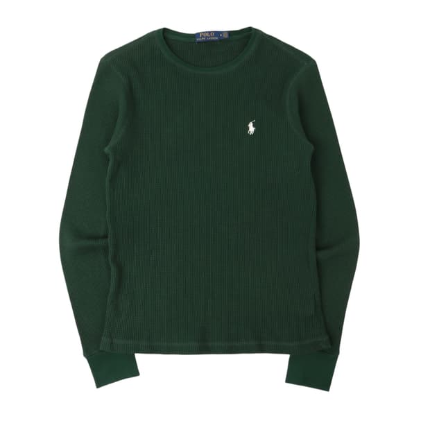 폴로 랄프로렌 그린 와플 롱슬리브