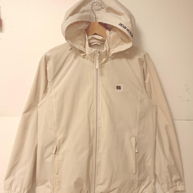 코오롱스포츠 KOLON SPORT 바람막이 아이보리 후드 자켓 100