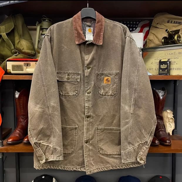 00s 칼하트 C02CHT 다크브라운 워싱 4포켓 초어자켓