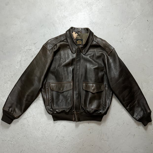 90's USA Made 빈티지 아비렉스 A2 레더 자켓 레더 봄버