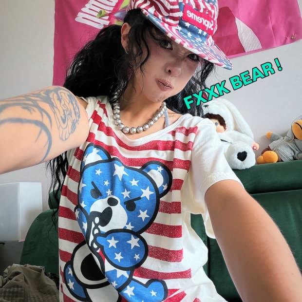 🧸 히스테릭글래머 퍽베어!!!!(성조기퍽베어) 탑 🧸